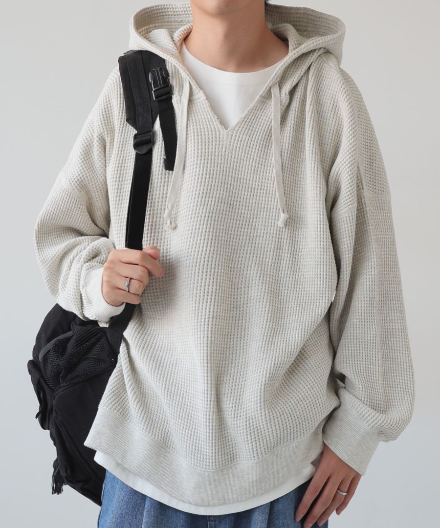 あつこ様ご予約　未使用　ルネ　ワフッル生地　重ね編みニットフーディー 680953_L.jpg