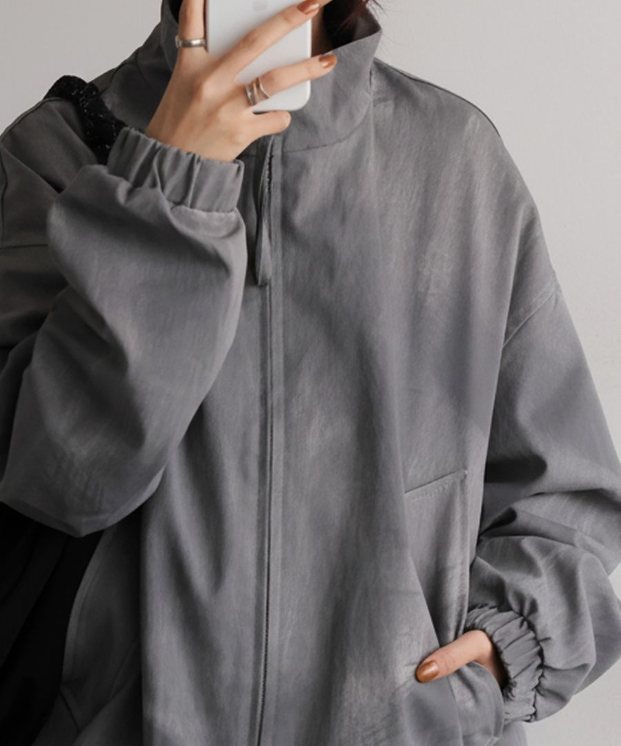 スタンドカラー ブルゾン レディース 長袖 ゆったり 送料無料・メール