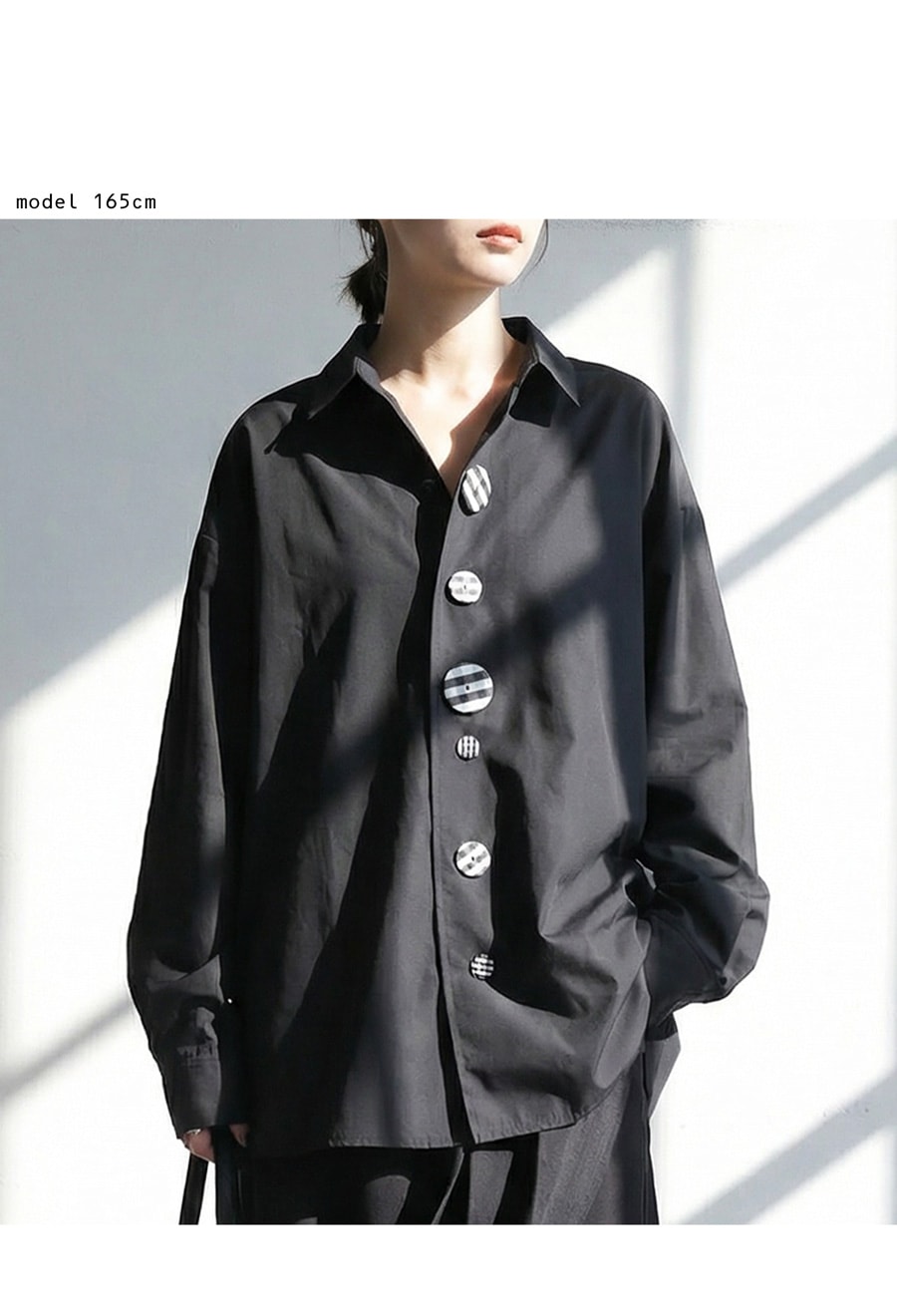 ボタンデザイン シャツ レディース 羽織り 長袖 送料無料・(80)メール
