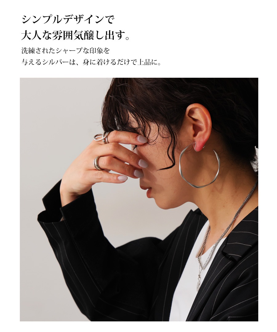 アクセ送料無料 フープイヤリング イヤリング レディース ねじれ