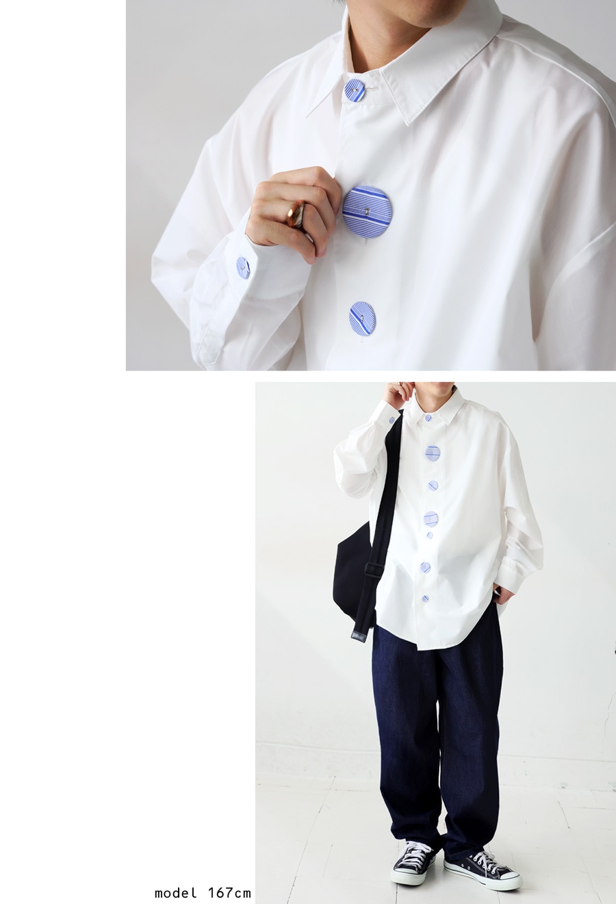 ボタンデザイン シャツ メンズ 羽織り 長袖 送料無料・(80)メール便可