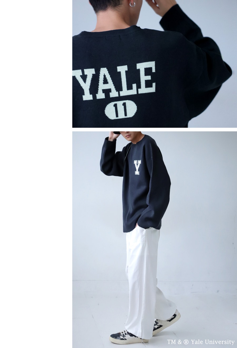 YALE カレッジロゴ スウェット ネイビー Mサイズ 再入荷】MICA&DEAL マイカアンドディール 