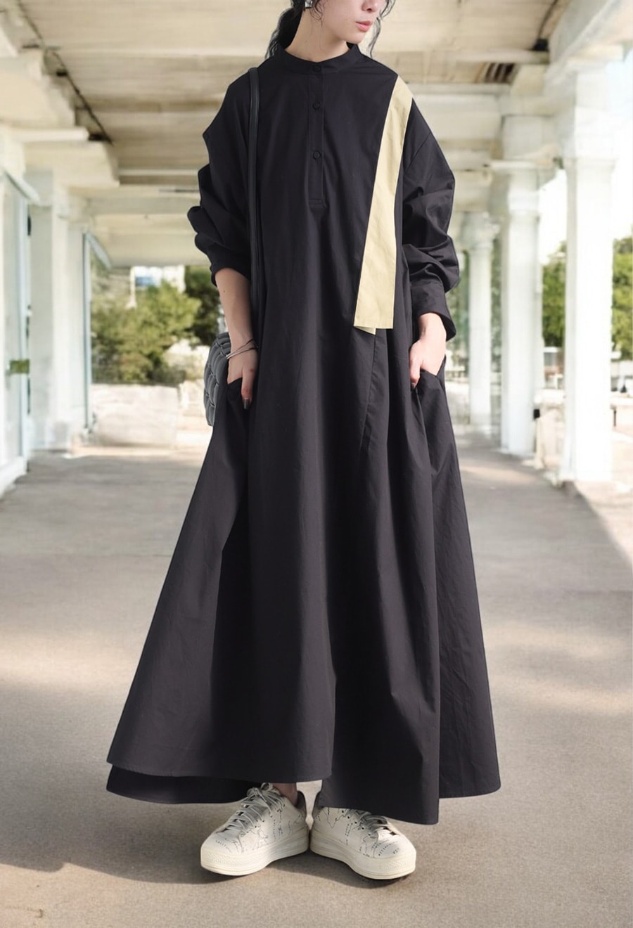 ライン切り替えワンピース ワンピース レディース 送料無料・(500