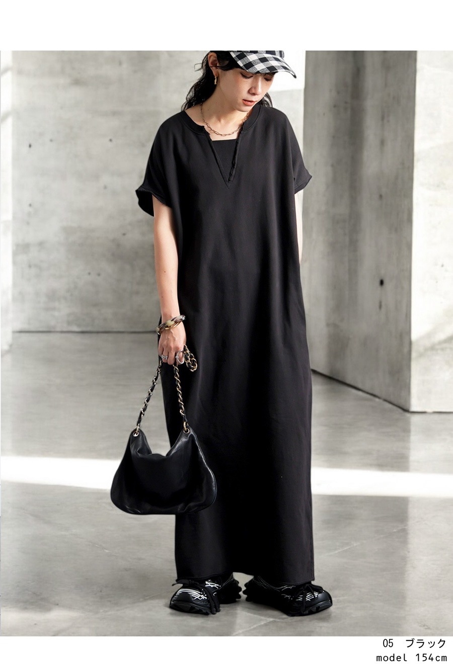 美品✨CHANEL CREATIONS シワ加工 ロングワンピース シワ加工 黒 シワ加工ワンピース ワンピース レディース 長袖 送料無料・再