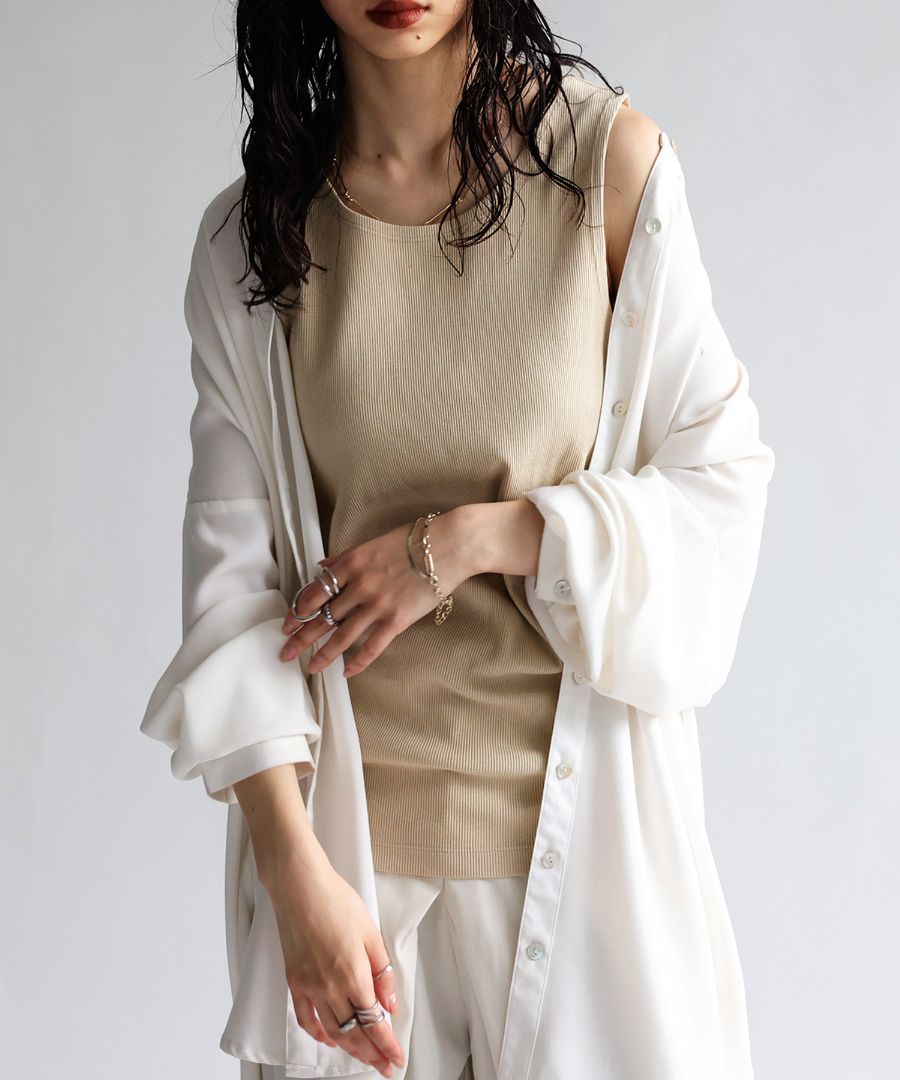 リブタンクトップ タンクトップ レディース トップス 無地・再再販