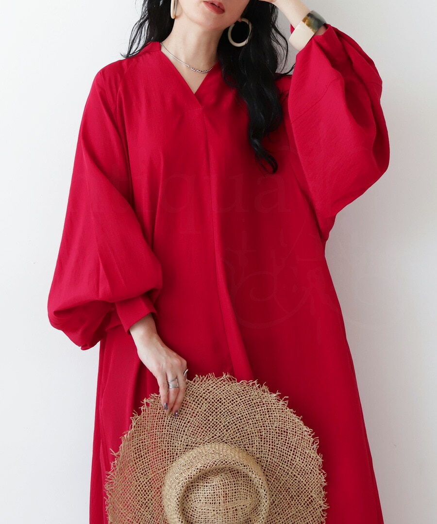 ボリューム袖ワンピース ワンピース レディース ロング 送料無料・再