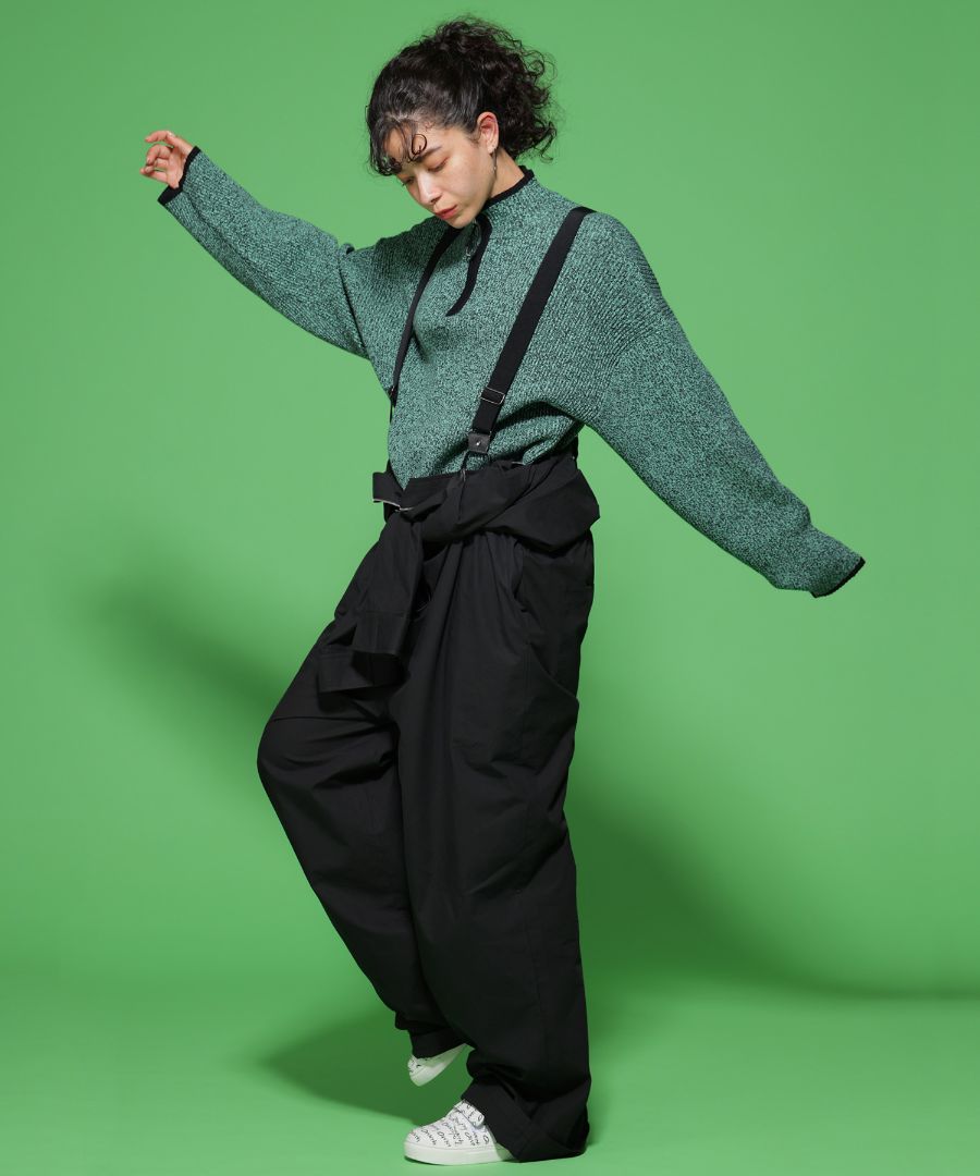 サスペンダー ジャンプスーツ レディース 綿100 送料無料・メール便