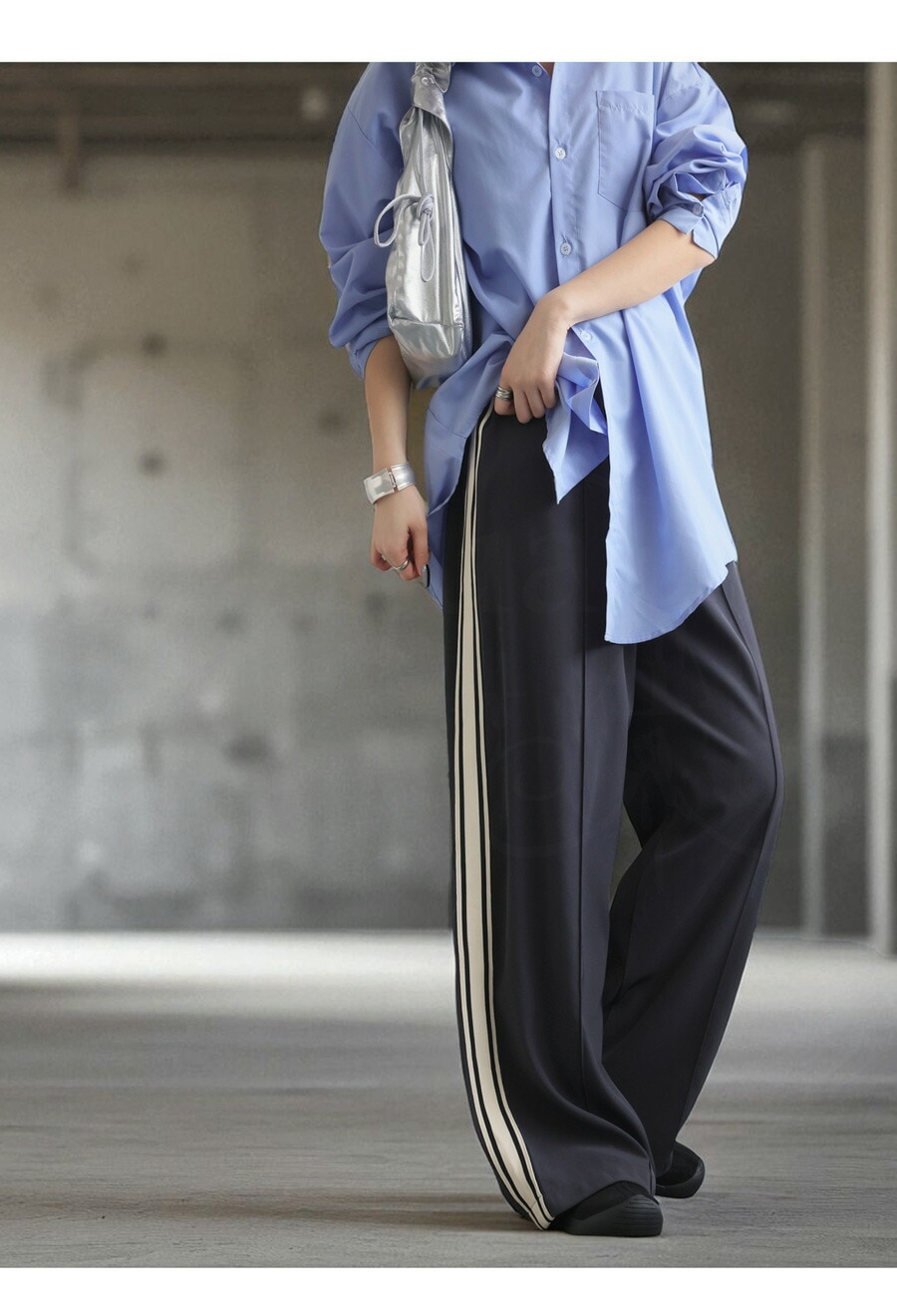 トラックパンツ レディース サイドライン ワイド 送料無料・メール便