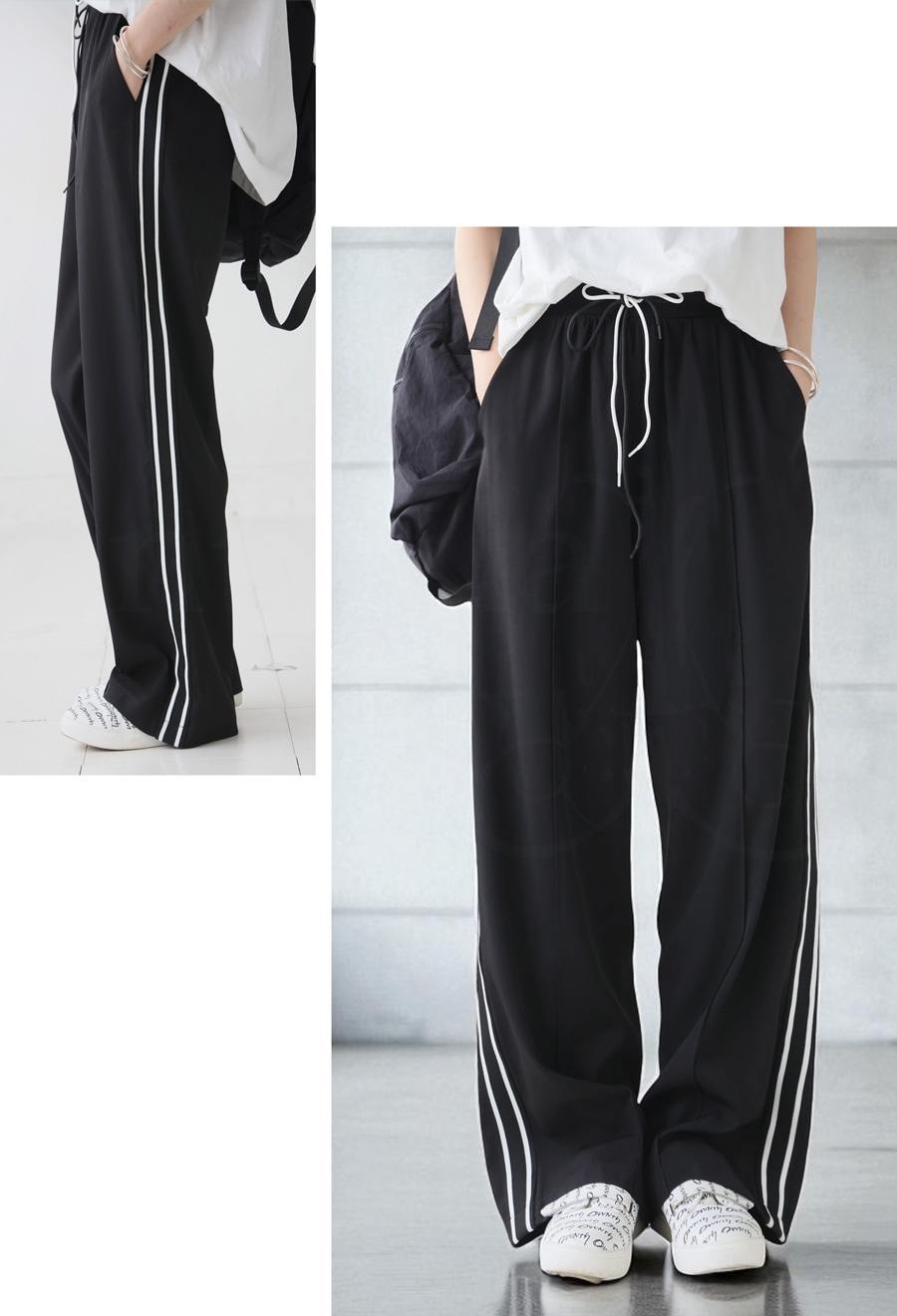 ★日本未入荷*PULL&BEAR*新作*サイドライントラックパンツ/B★ トラックパンツ レディース サイドライン ワイド 送料無料・7月