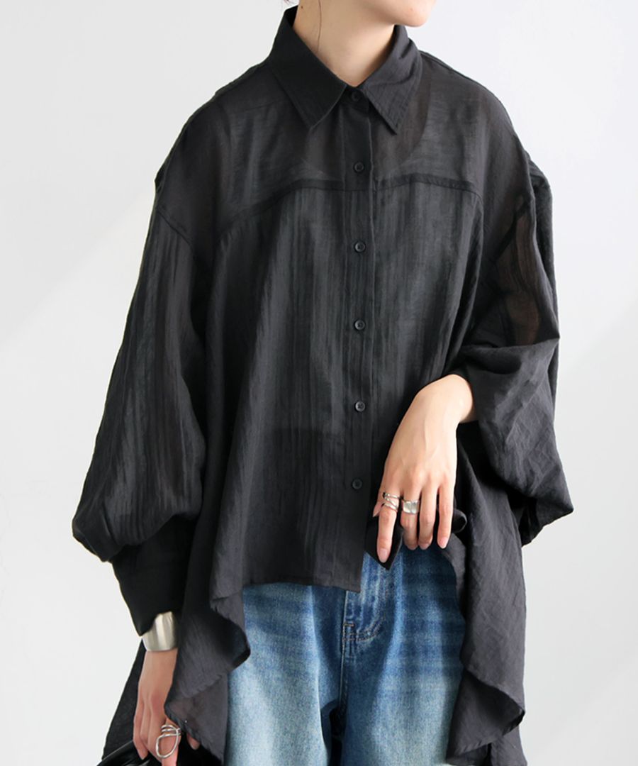 BRIEFING ブラック長袖シャツ　美品 フラッフィーガーゼシャツ レディース シャツ 長袖 送料無料