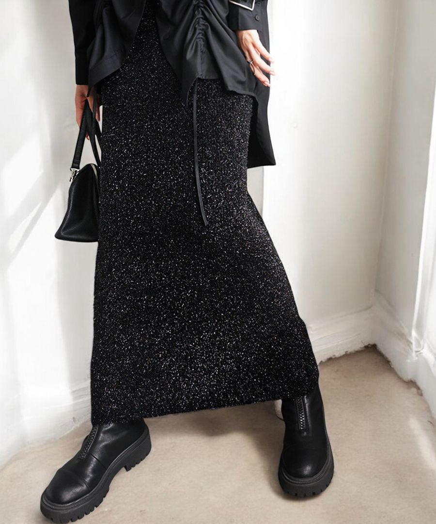 ガラスヤーンニットスカート スカート ボトムス ロング 送料無料