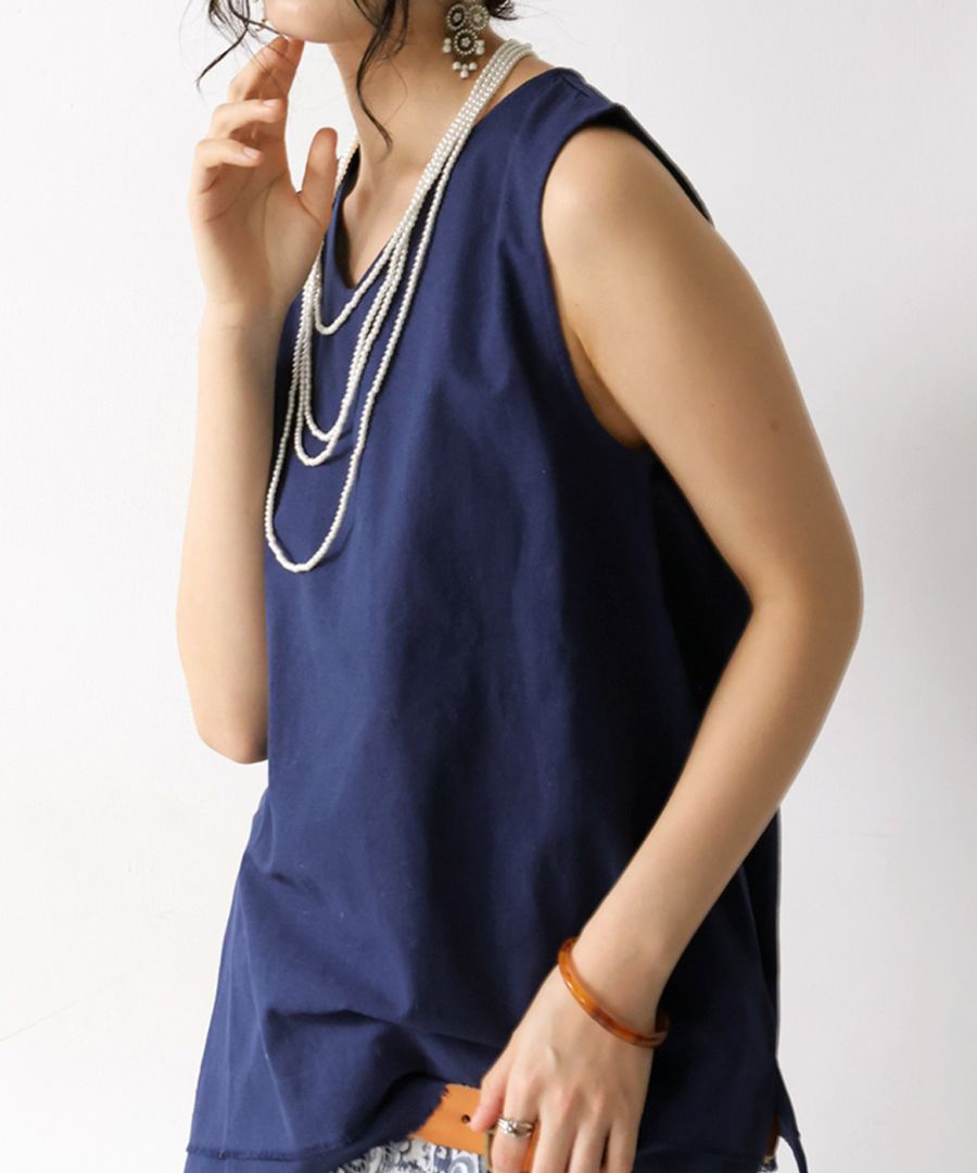 特別送料無料 育てるリネン タンクトップ レディース トップス・(80