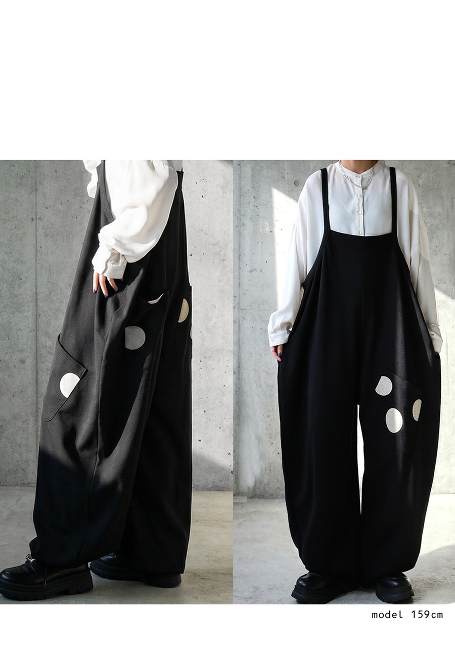 2WAY サロペット レディース ドット柄 ポケット ・再入荷 メール便不可