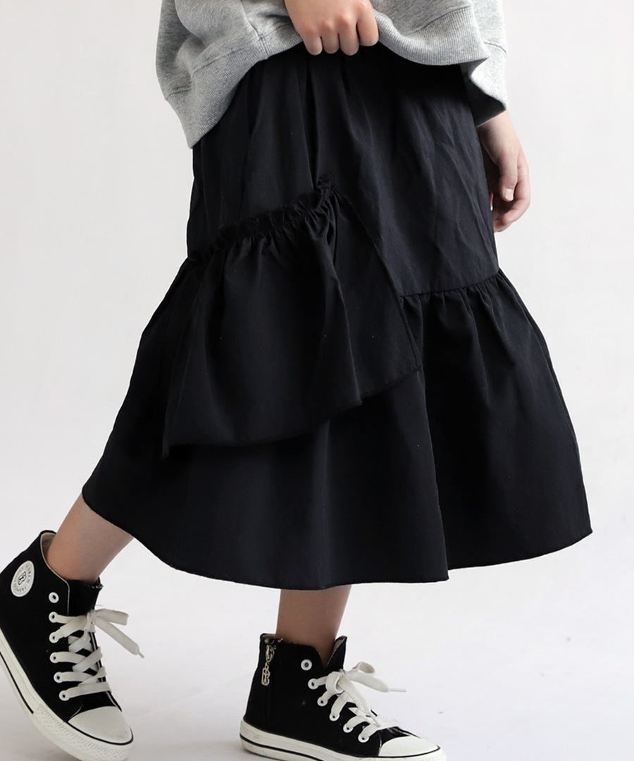 アシメスカート スカート ボトムス ロング キッズ 子供服・再販