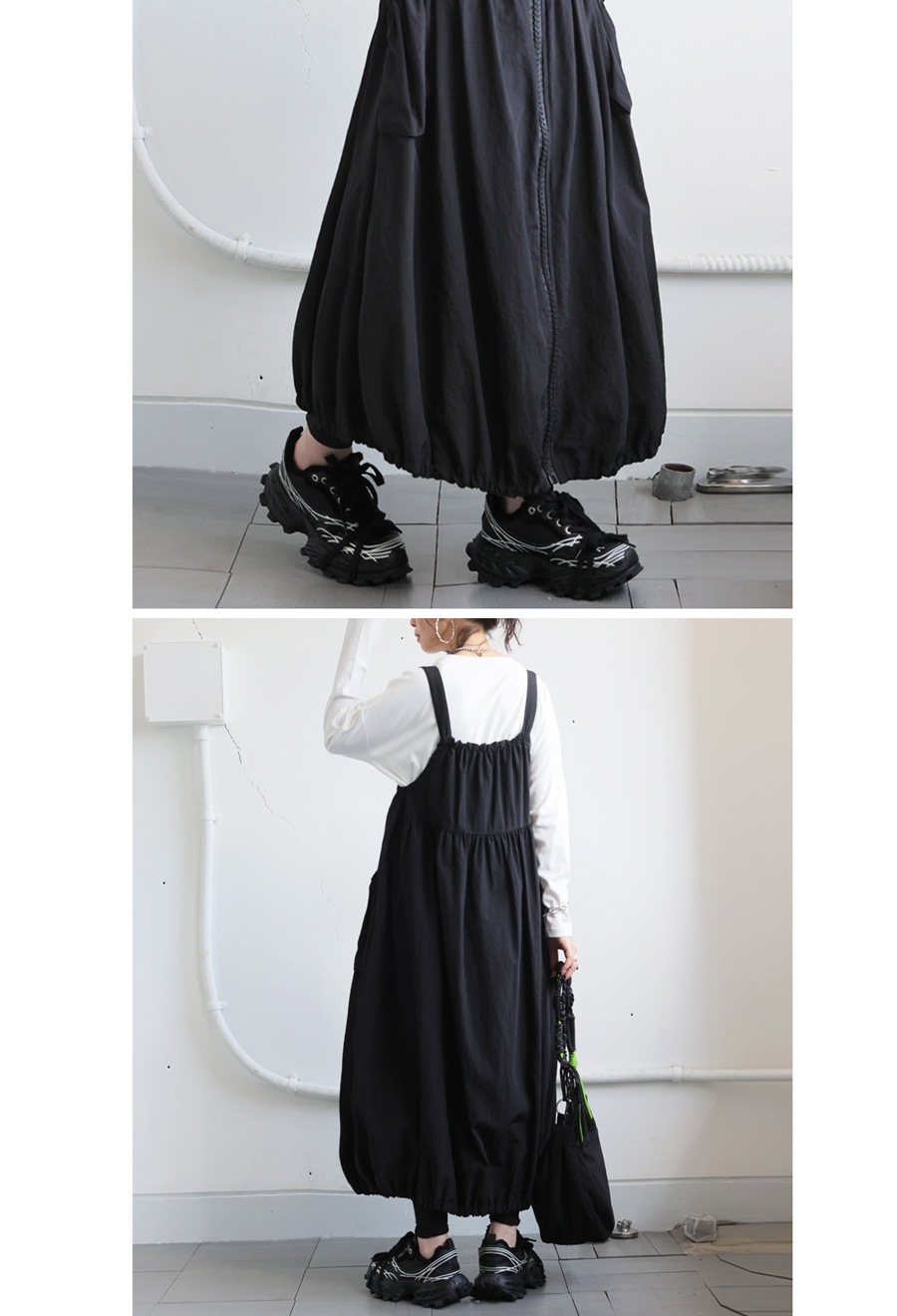 ビッグジップサロペット ワンピース レディース 送料無料・メール便