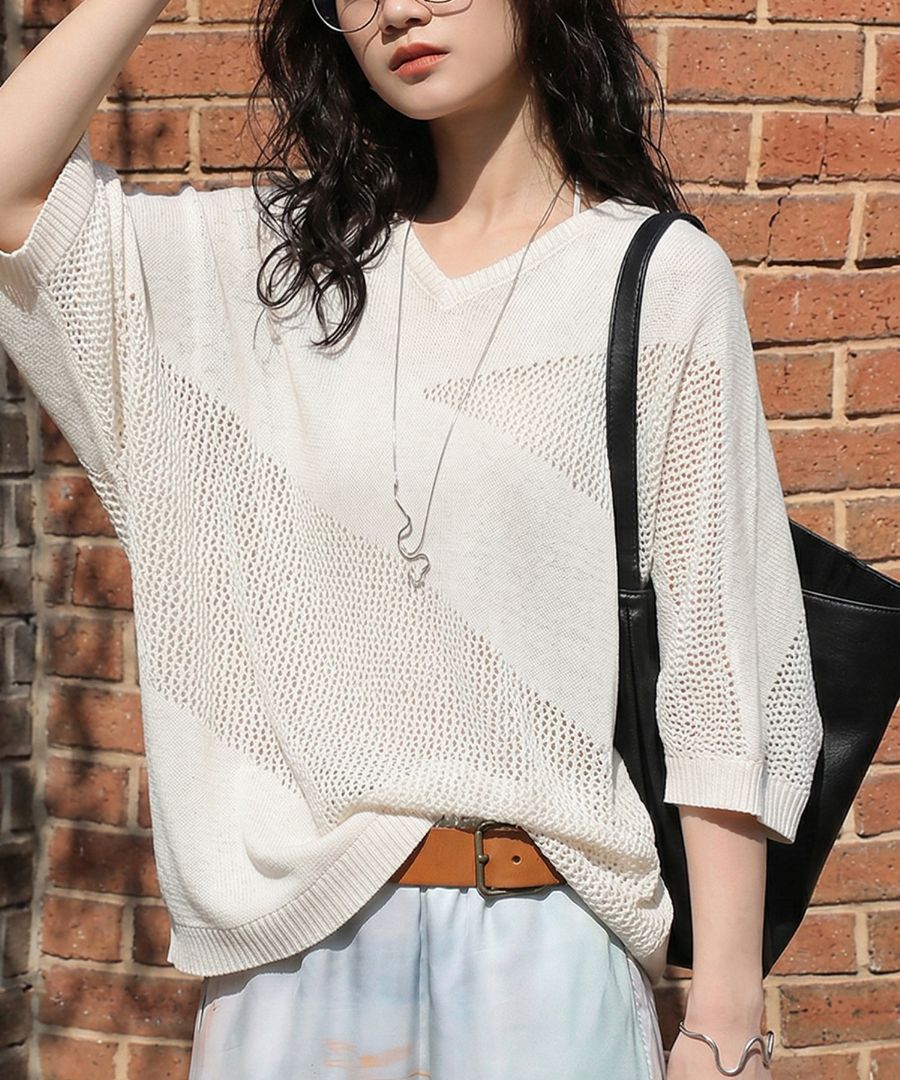 【RADIATE】 ドルマンメッシュニット ☆ ヤマダヤ ☆Мサイズ☆未着用 ラフ美人、完成。メッシュ ニット レディース ドルマン Vネック 半袖