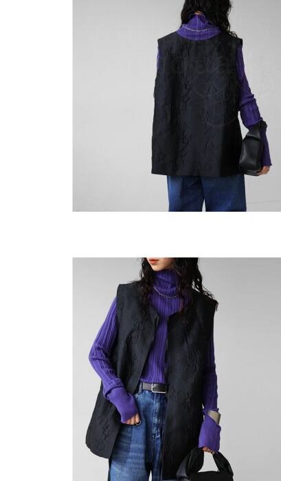 前後2WAY ジャガードベスト ベスト レディース 送料無料・(100