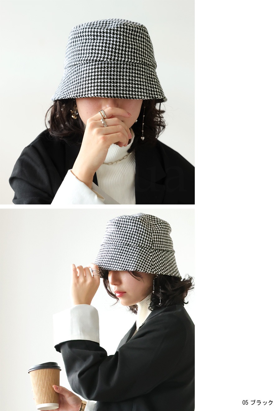 pium♥千鳥柄ベレー帽 千鳥柄リボンベレー – pium