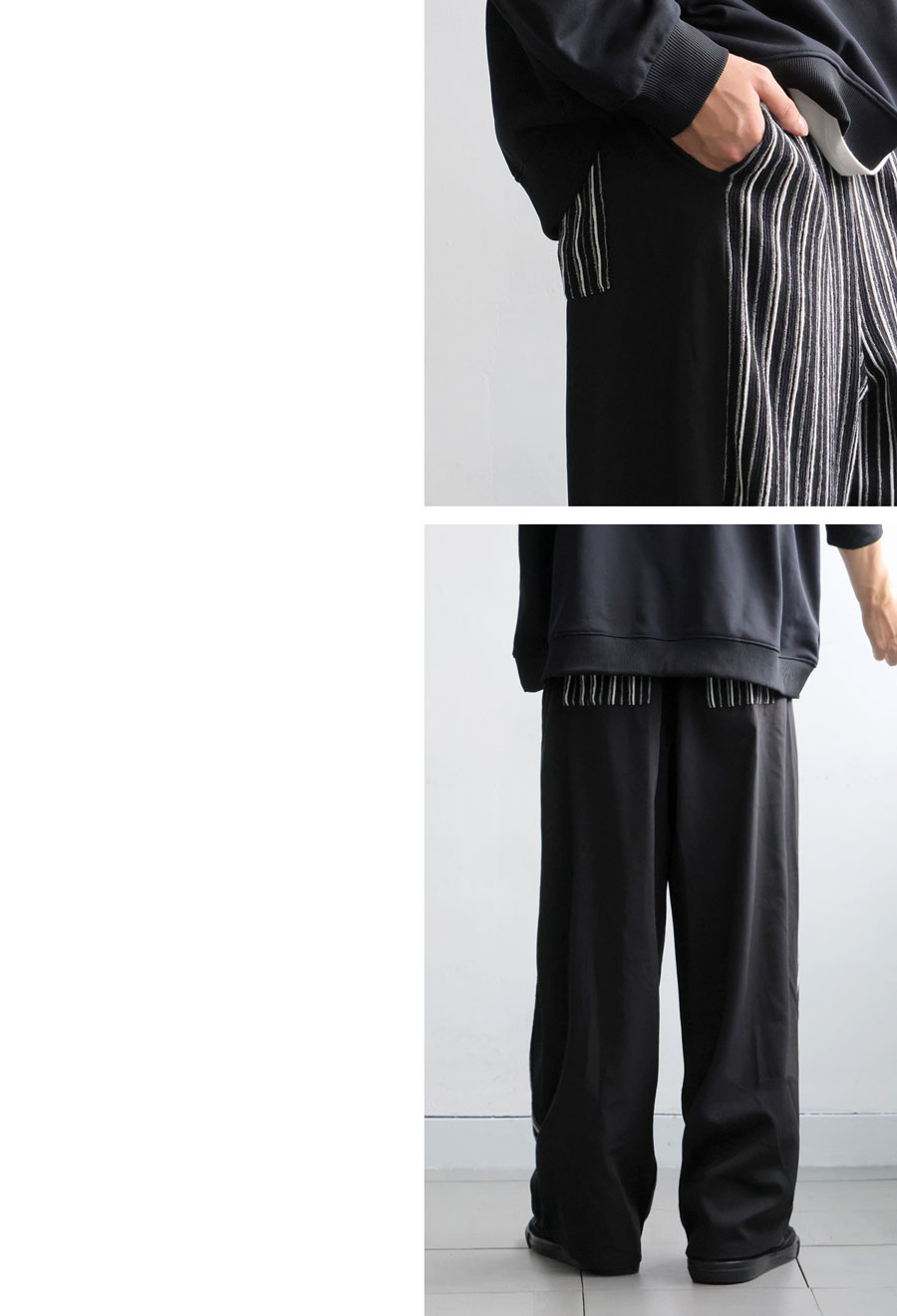 incarnation ストライプウールコットンパンツ サイズS incarnation ストライプウールコットンパンツ サイズS