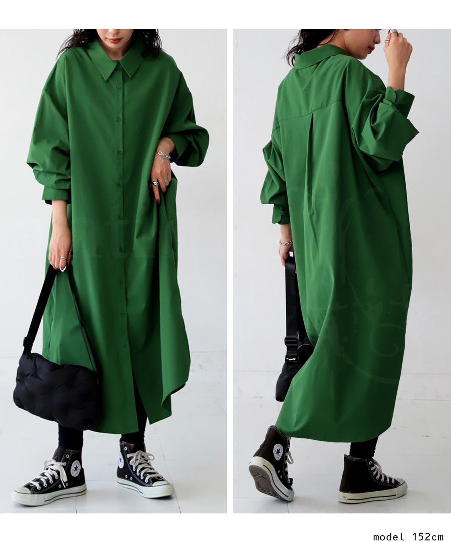 2WAY シャツワンピース ワンピース レディース 送料無料・(100)メール