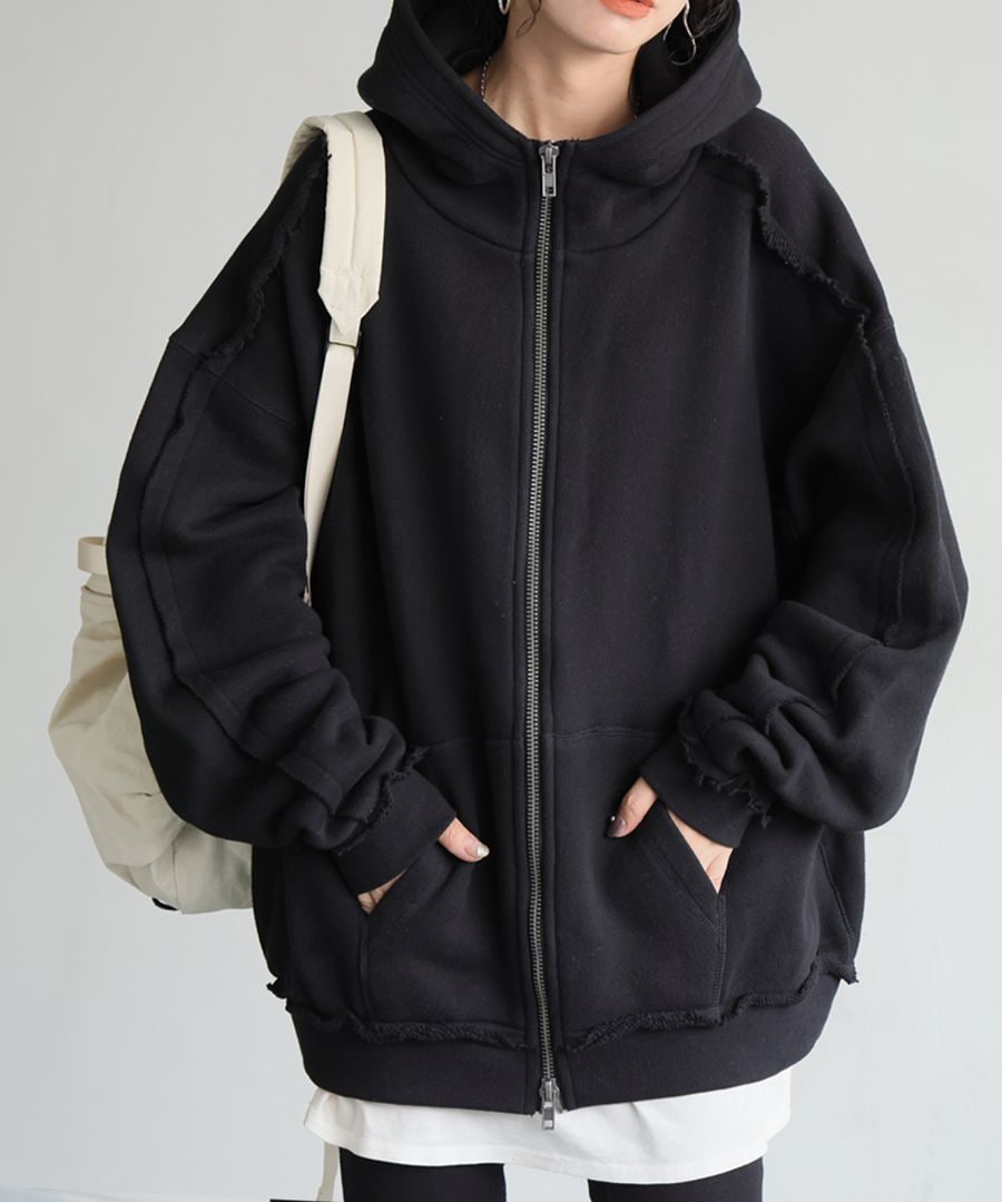 裏毛 Wジップ パーカー レディース 綿100 長袖 送料無料・再入荷