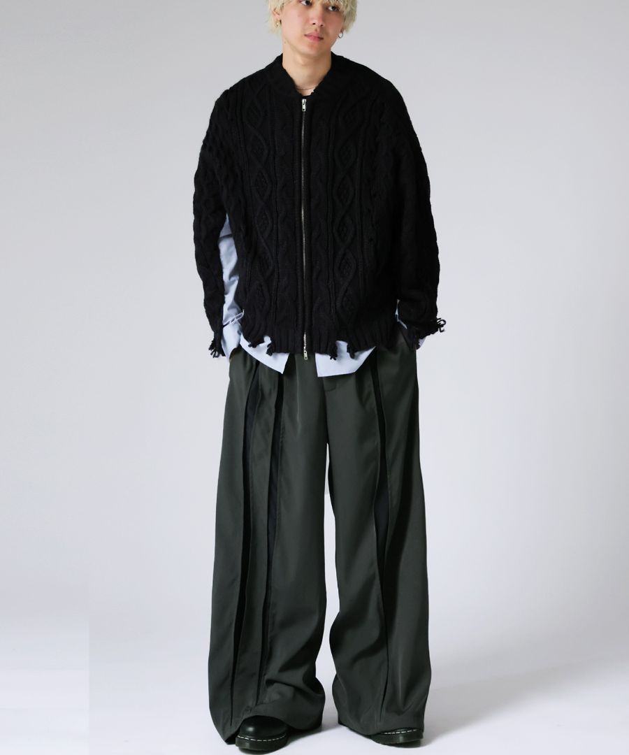 切替デザイン スラックスパンツ メンズ ボトムス 送料無料・メール便