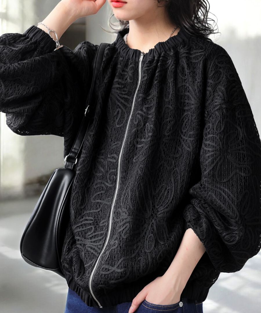 レーステープブルゾン ブルゾン レディース アウター 送料無料・メール