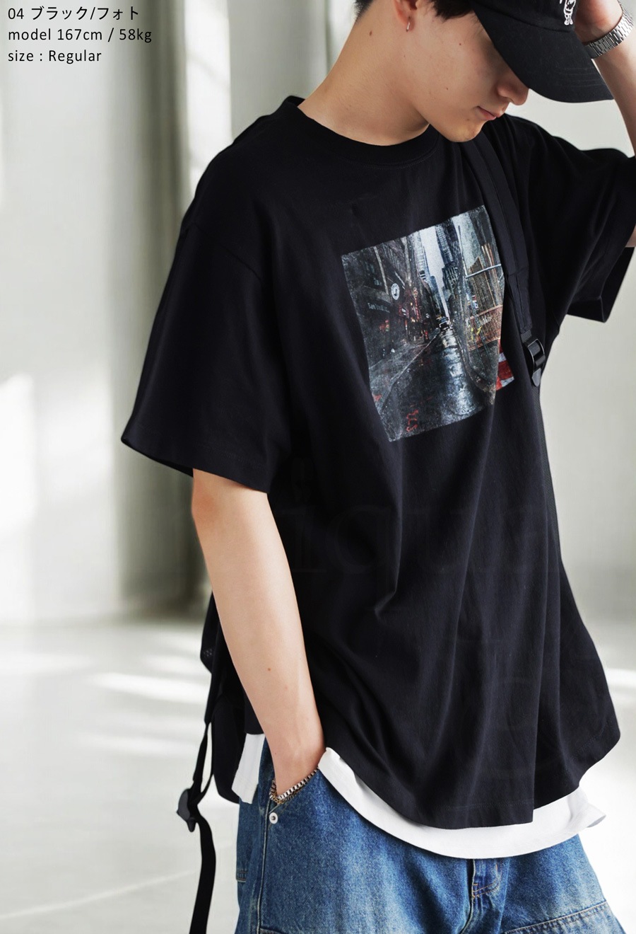 アート グラフィック ロゴ Tシャツ メンズ 半袖 丸首 綿・(80