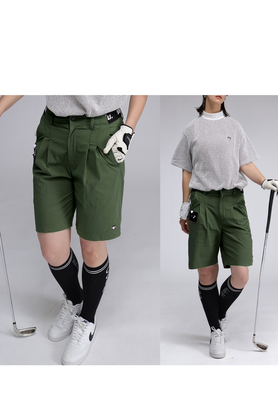 ロゴ入り 機能性ハーフパンツ レディース ゴルフ 送料無料・(100