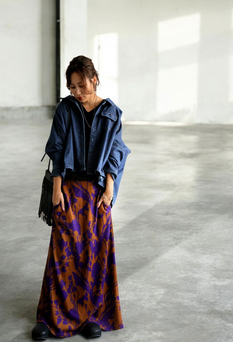 花柄 起毛 フレア スカート レディース ロング 送料無料・再入荷 (500