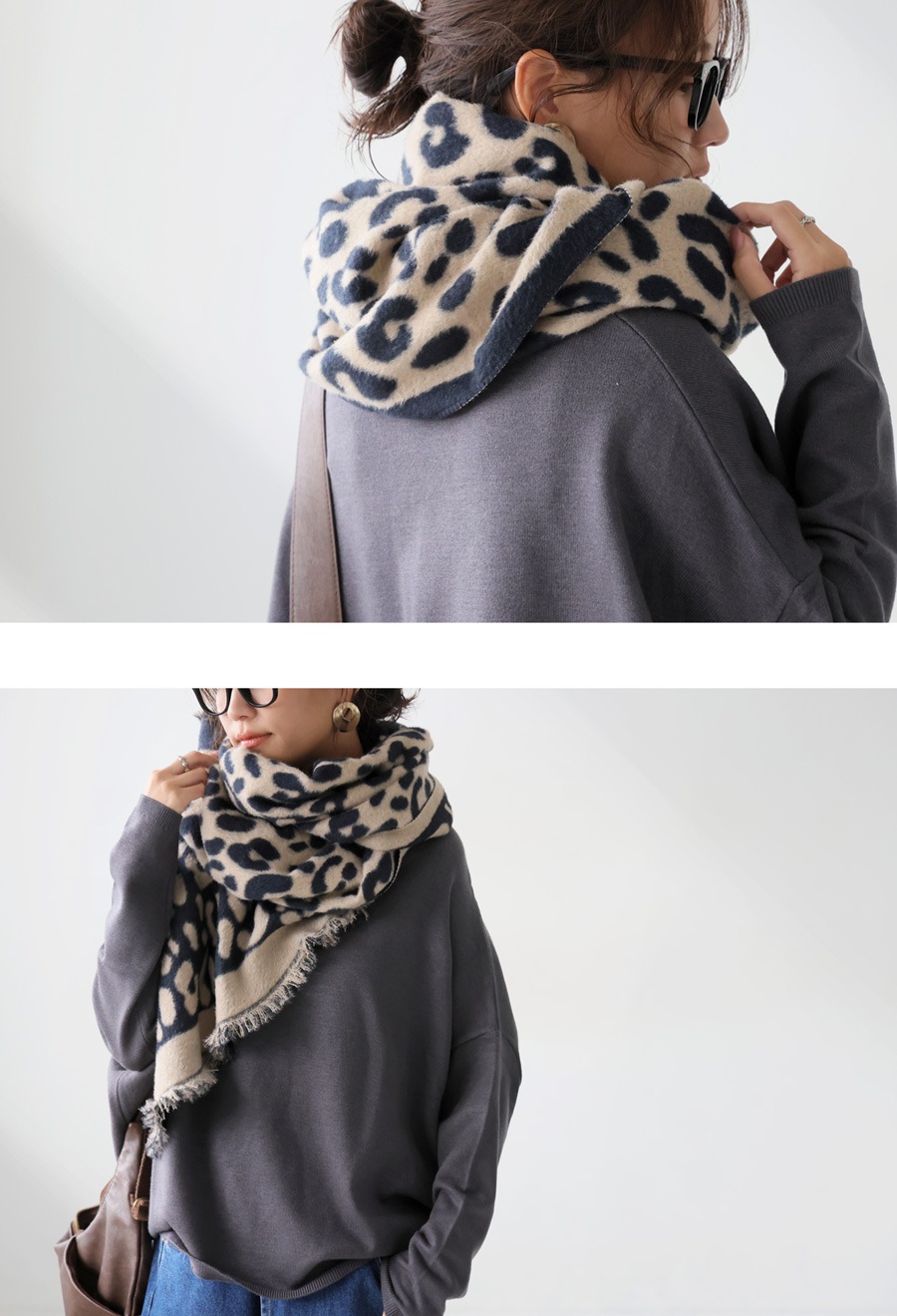 再入荷予定有!レオパード柄 大判ストール レディース マフラー 送料