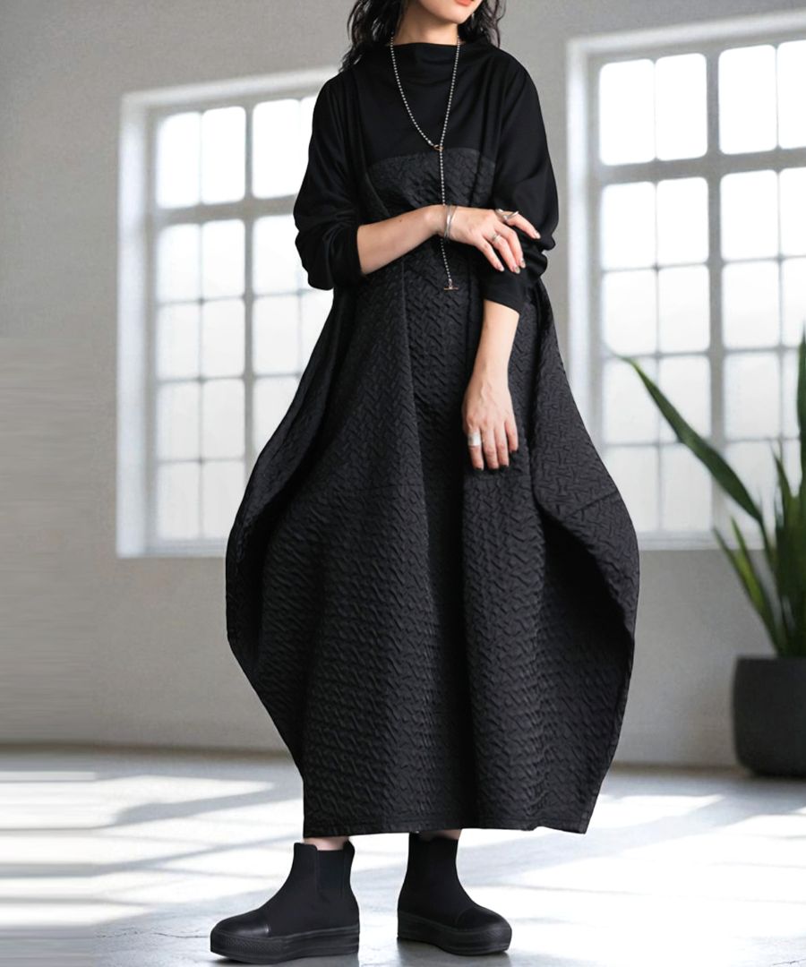 ✨未使用✨マルシャルテル　異素材　長袖ワンピース　ブラック　サイズ2 26_000000027996.jpg?1754634702