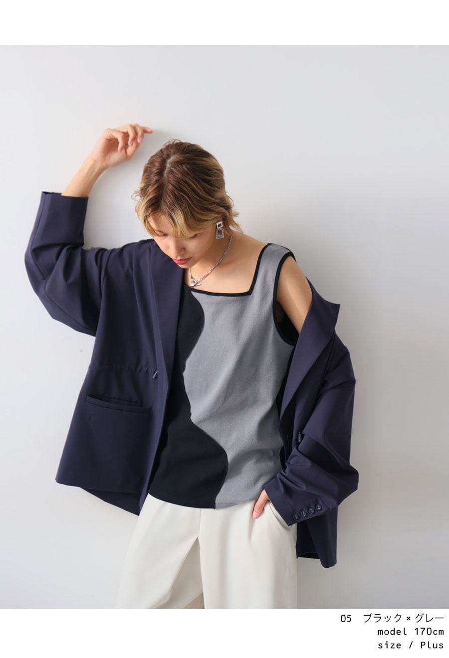 Amazon | [Alvivi] パテントレザー フロントジッパー タンク