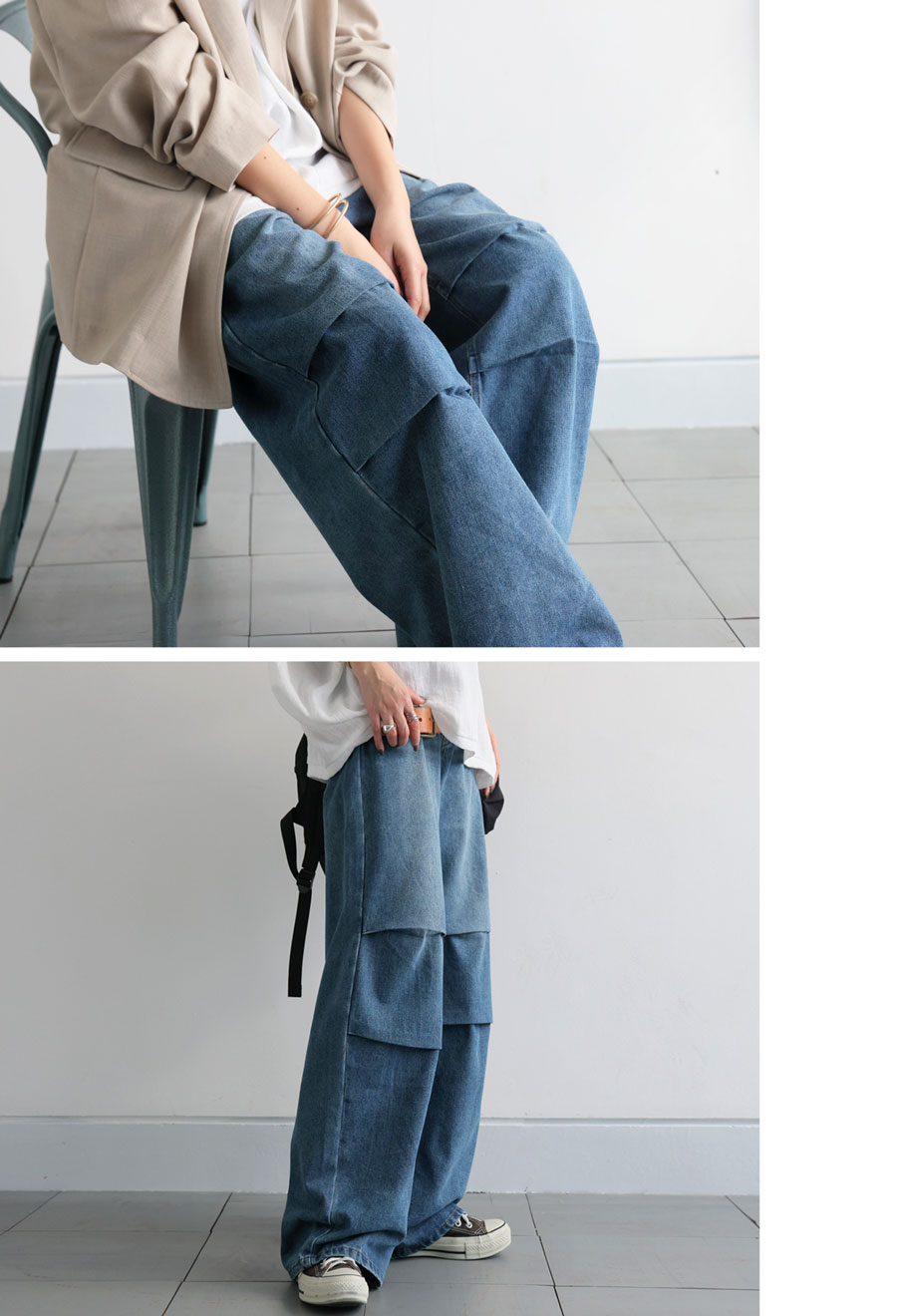 ニータックデニム パンツ レディース ボトムス ロング 送料無料