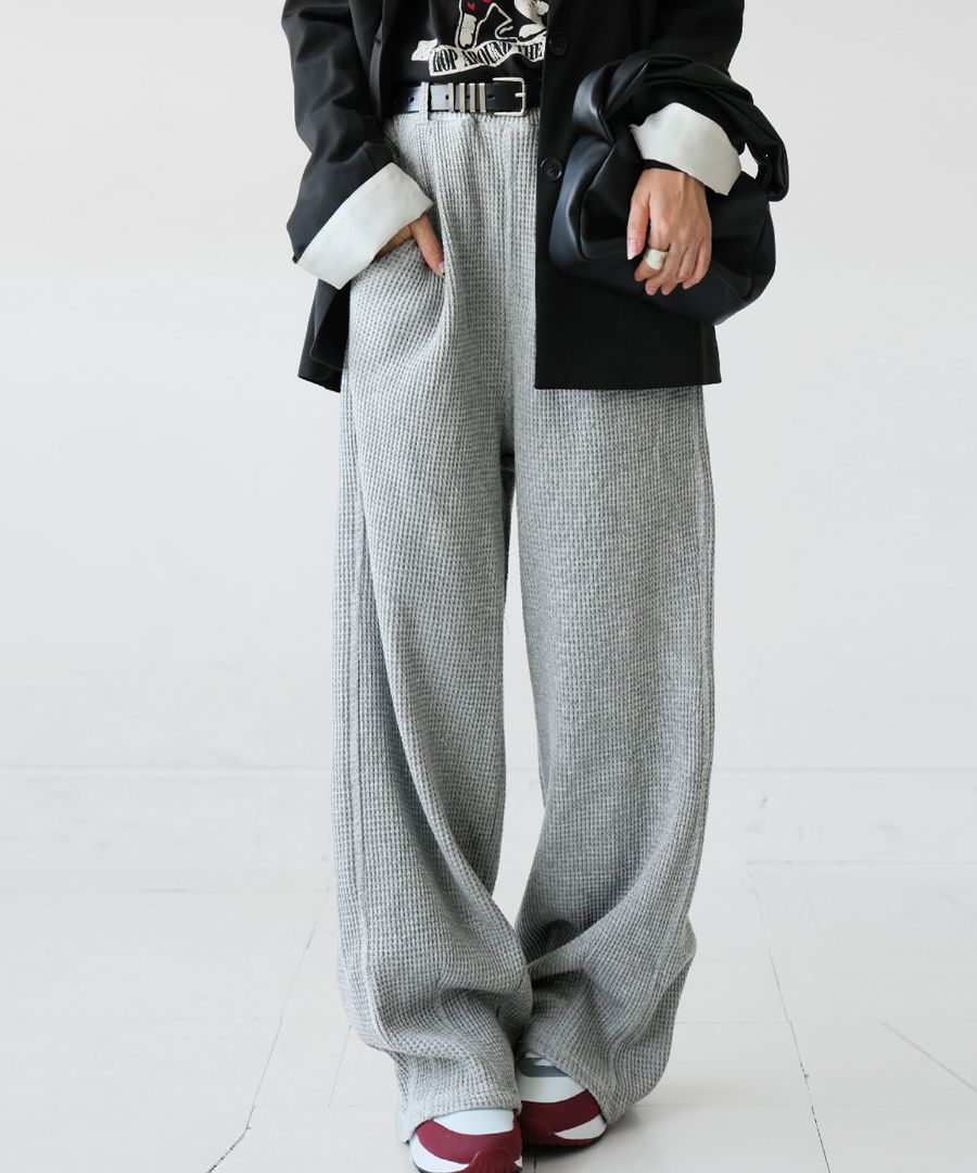 パンツ Niku 鬼ワッフル ワイドパンツ レディース ボトムス パンツ 送料無料