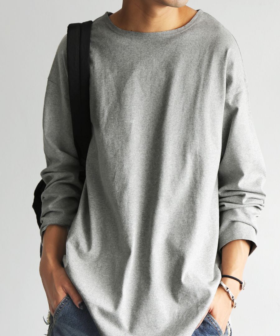 ロンT 綿100 抗菌防臭 メンズ 長袖 カットソー 無地・再入荷 (80