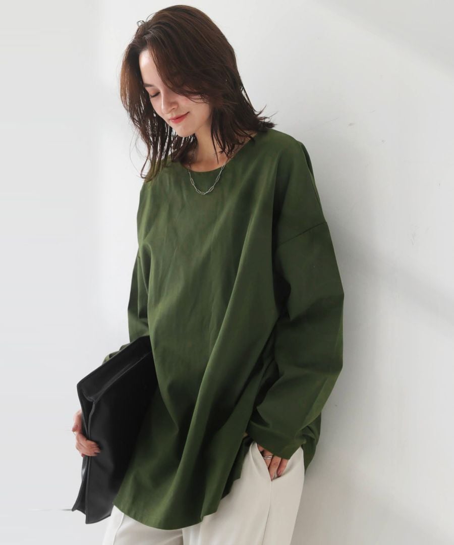 ロンT レディース トップス Tシャツ 長袖 無地 カットソー・(100