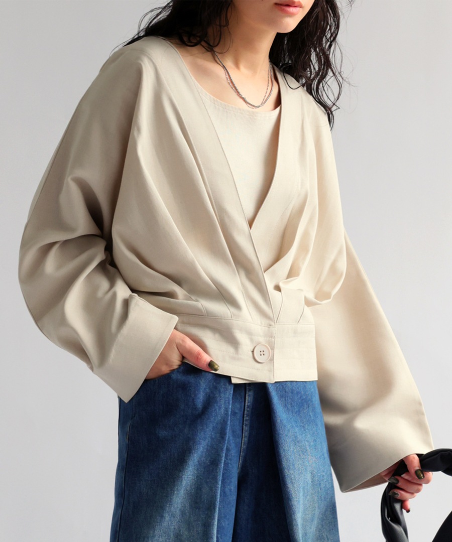 ◈◆antiqua◆◈ ドルマン デニムジャケット antiqua デニムジャケット gジャン フードデニムジャケット