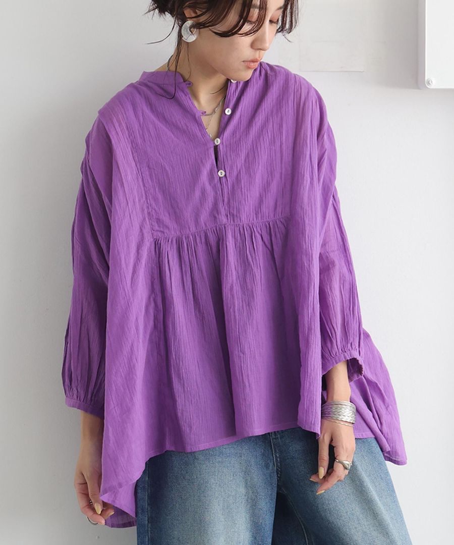 再入荷予定有!インド綿 シアーシャツ レディース トップス 送料無料