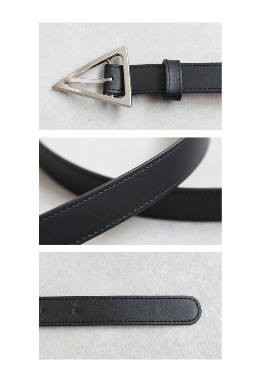 本革 三角バックルベルト レディース ベルト メタル 送料無料・メール