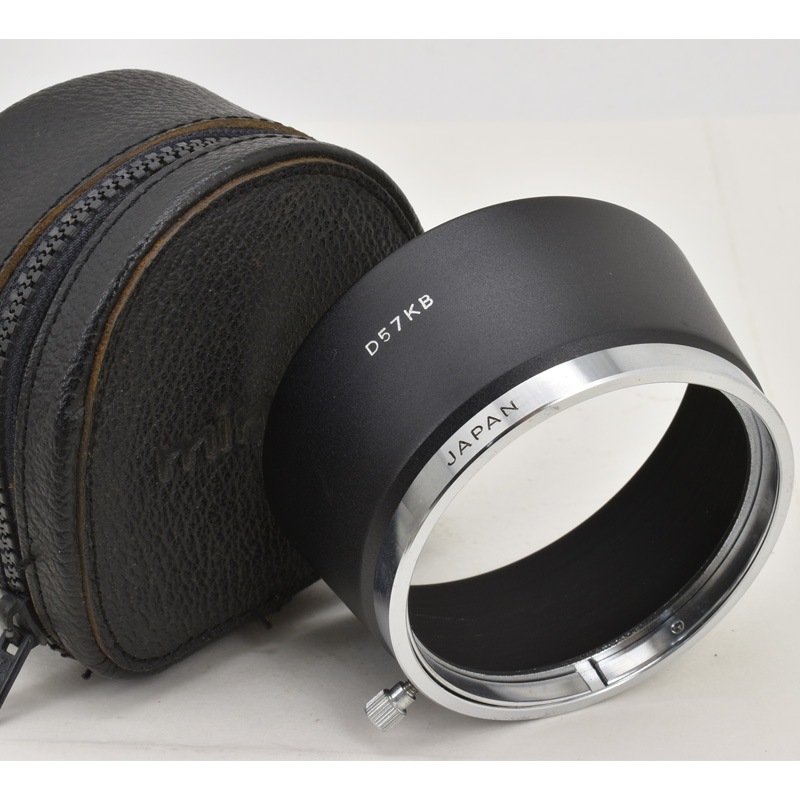 ミノルタ 単焦点レンズ、レザーケース、フード付き ミノルタ 単焦点レンズ、レザーケース、フード付き ミノルタ 単