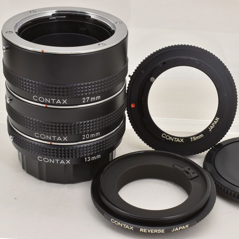 󥿥å/ޥ϶åȡCONTAX AUTO EXTENSION TUBE 13mm.20mm.27mm7.5mm TUBEREVERSE RING set