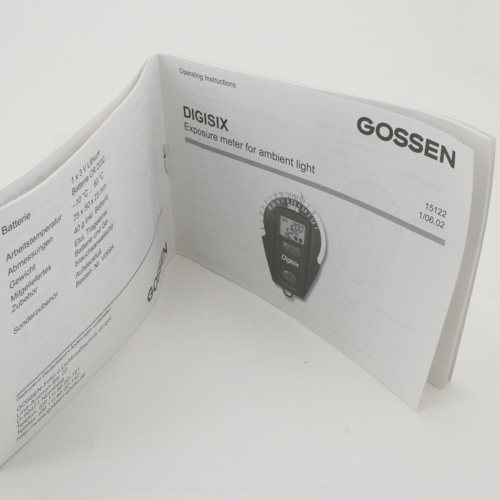 GOSSEN DIGISIX Operating Instructions (���å��� �ǥ����å����ѡ��Ѹ�/�ɥ��ĸ� �谷������)