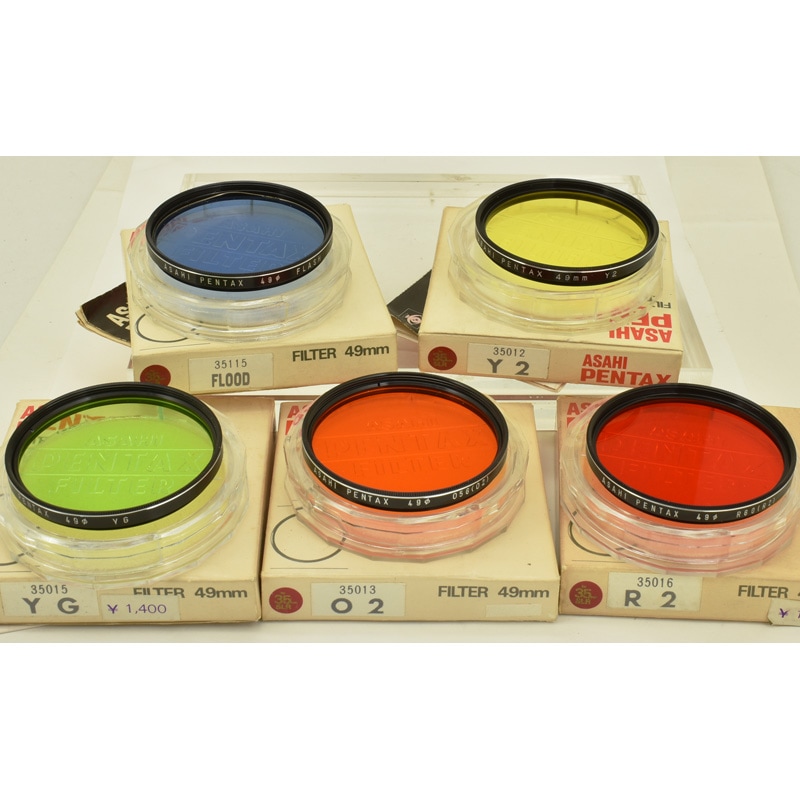 ASAHI PENTAX Y2��YG��O2��R2��FLASH �ڥ󥿥å��� 49mm�¥ե��륿��5�祻�å�