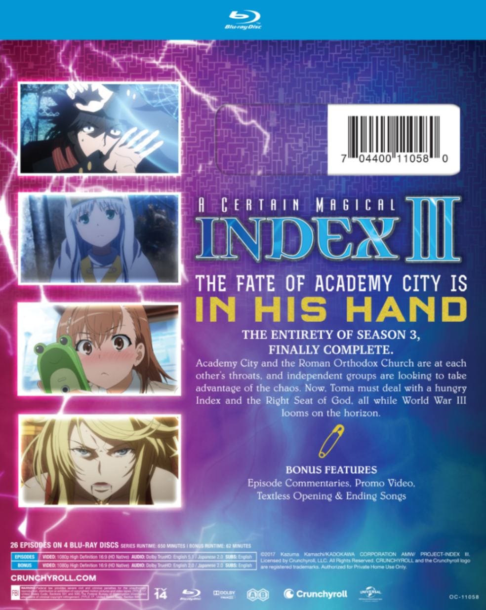 BD とある魔術の禁書目録III(第3期) 全26話BOXセット 新盤