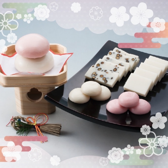 招福鏡餅セット 紅白タイプ