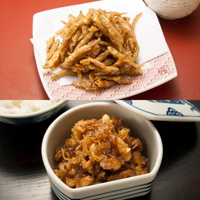 わかさぎのから揚げとくるみちりめんのセット