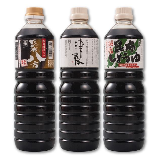 しょうゆ2種類と料理つゆ