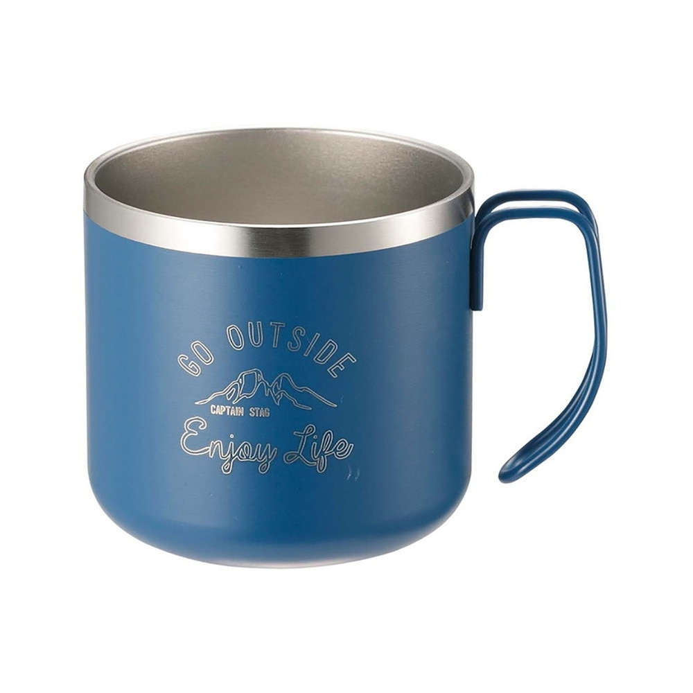 キャプテンスタッグ モンテ ダブルステンレスマグカップ350(ブルー)