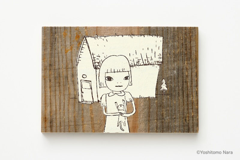 奈良美智 りんご箱 ポストカード ロックンロール りんご カード チケット 青森 リンゴ箱のポストカード「Home」 | アーティスト別,奈良美智